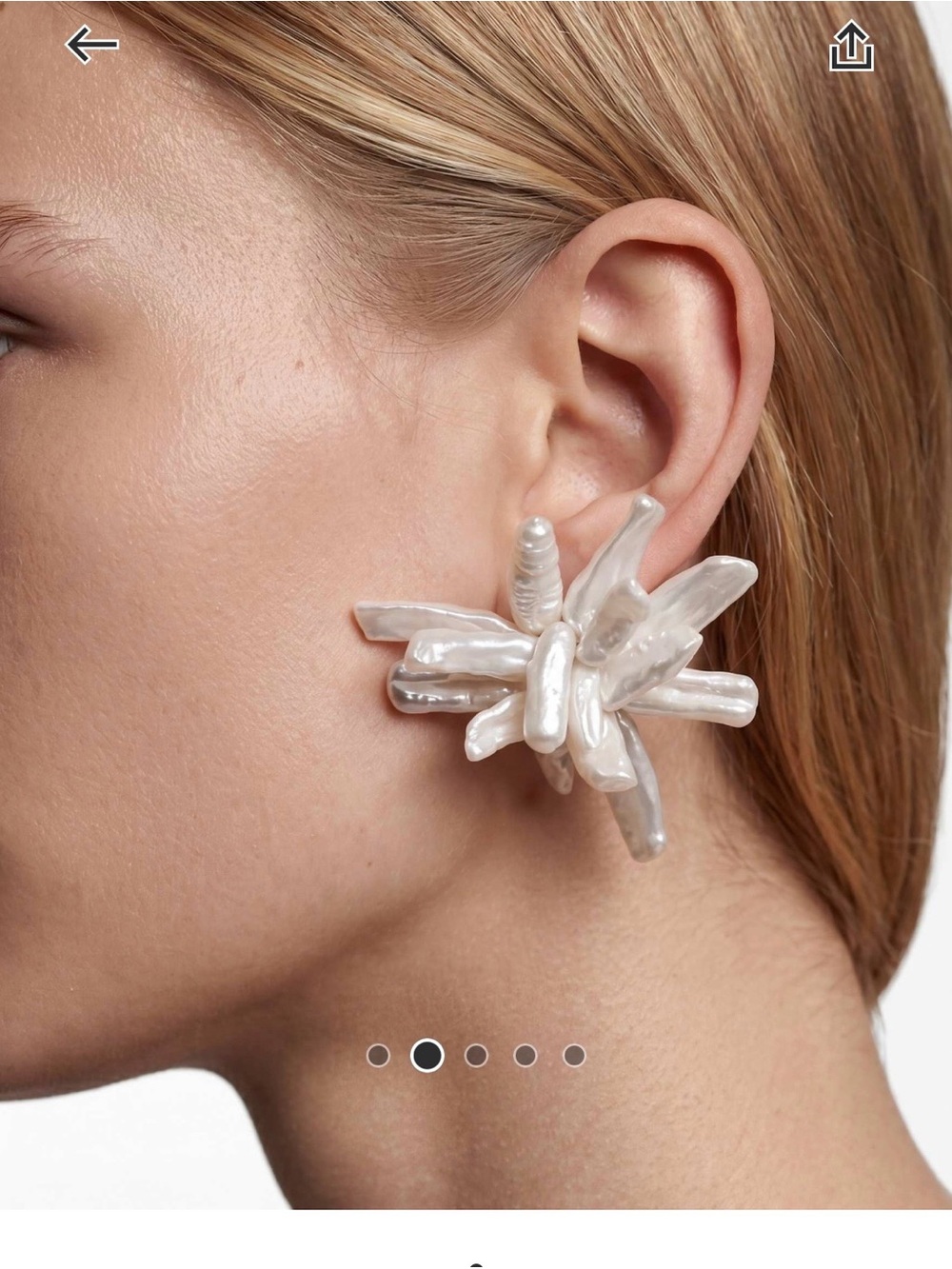 Ciara Pearl Cluster Statement Earrings - White